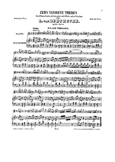 Zehn Themen und Variationen für Flöte (oder Violine) und Klavier, Op.107: Buch III by Ludwig van Beethoven