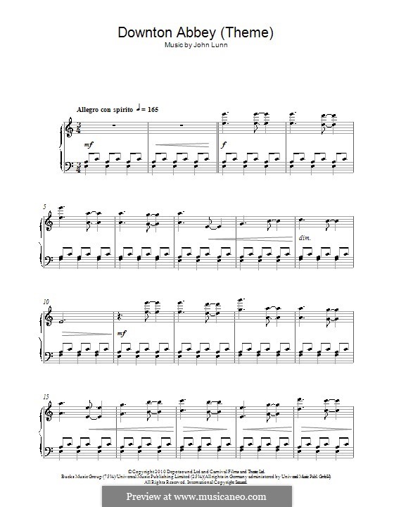 Downton Abbey (Theme): Für Klavier by John Lunn