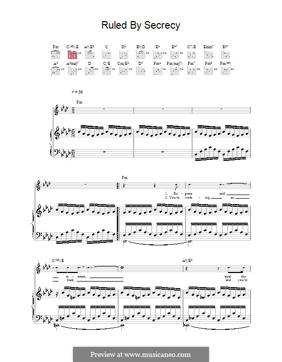 Ruled By Secrecy (Muse): Für Gitarre mit Tabulatur by Chris Wolstenholme, Dominic Howard, Matthew Bellamy
