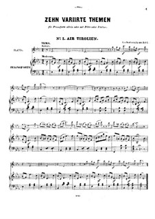 Zehn Themen und Variationen für Flöte (oder Violine) und Klavier, Op.107: Heft I Nr.1-5 by Ludwig van Beethoven