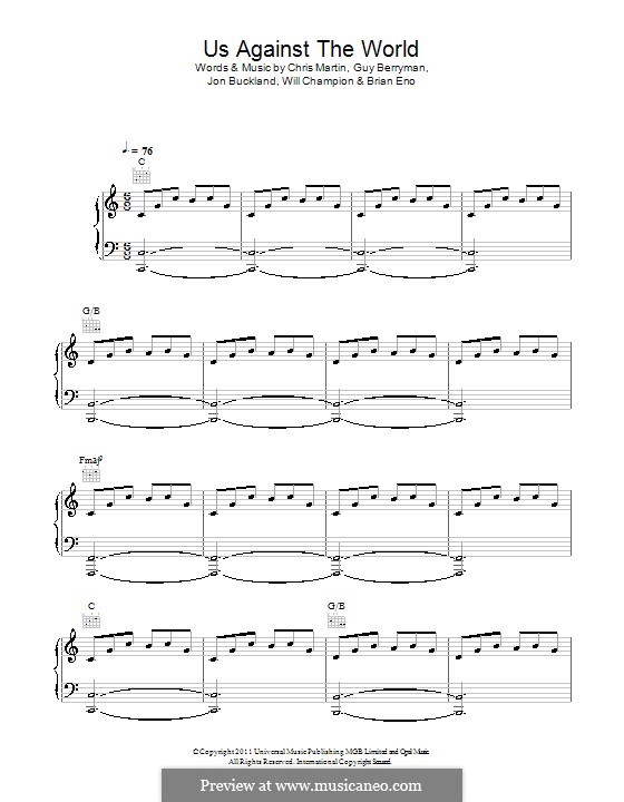 Us Against the World (Coldplay) von B. Eno, C. Martin, G. Berryman, J
