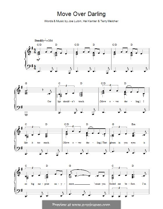 Move Over Darling (Doris Day): Für Stimme und Klavier by Hal Kanter, Joe Lubin, Terry Melcher