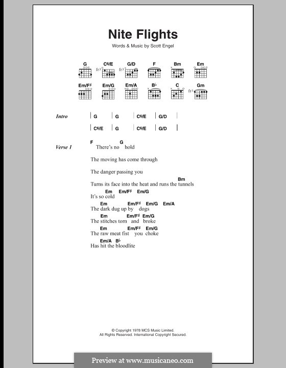 Nite Flights (David Bowie): Text und Akkorde by Scott Engel