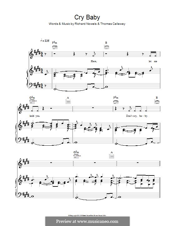 Cry Baby (Cee Lo Green): Für Stimme und Klavier (oder Gitarre) by Rick Nowels, Thomas Callaway