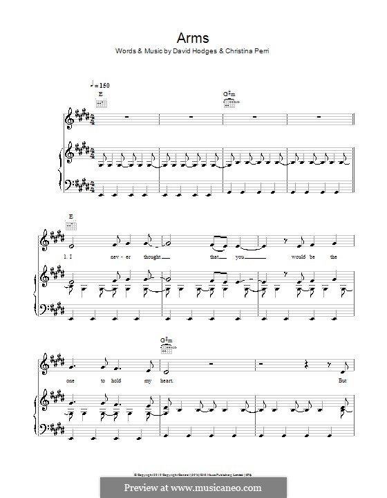Arms: Für Stimme und Klavier (oder Gitarre) by Christina Perri, David Hodges