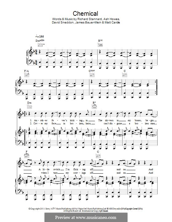 Chemical: Für Stimme und Klavier (oder Gitarre) by Ashley Howes, David Sneddon, James Bauer-Mein, Matt Cardle, Richard Stannard