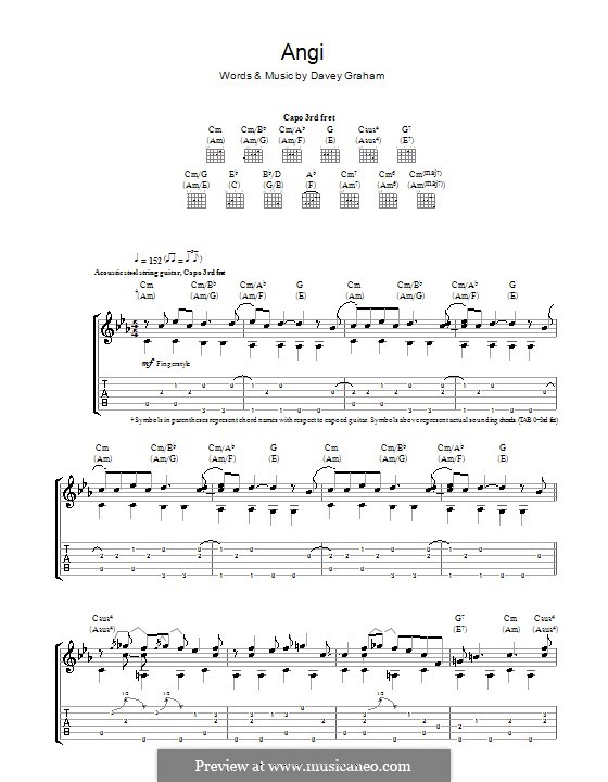 Angi: Für Gitarre mit Tabulatur by Davey Graham