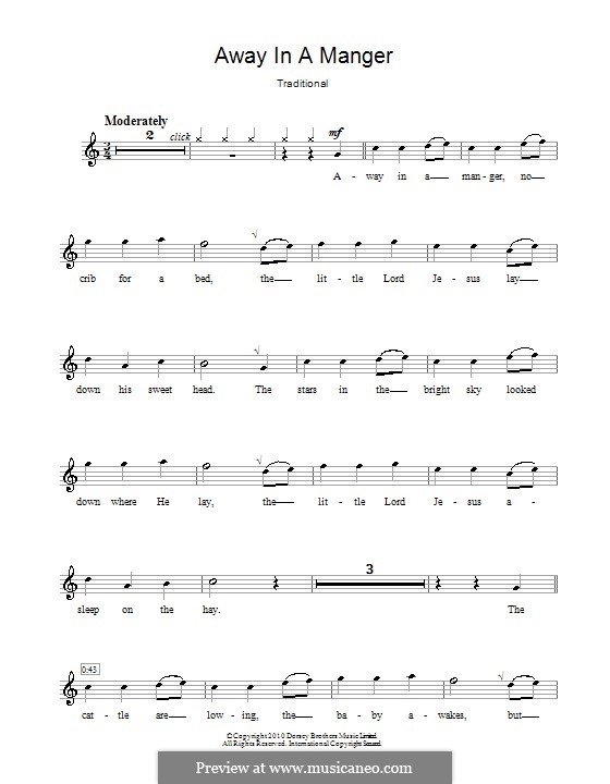 Away in a Manger: Für Flöte by William (James) Kirkpatrick