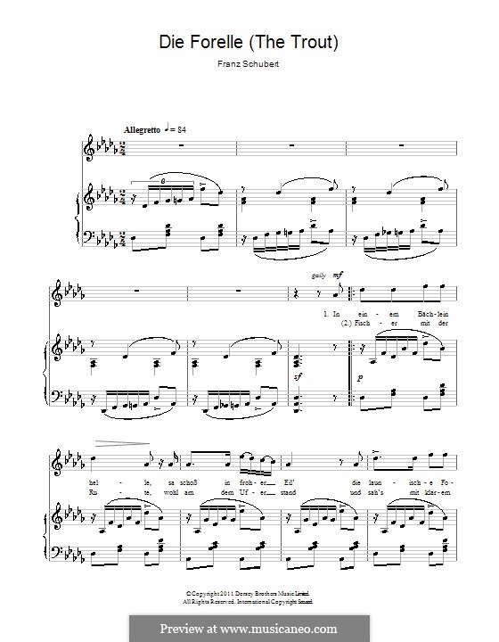 Die Forelle, D.550 Op.32: Für Stimme und Klavier by Franz Schubert