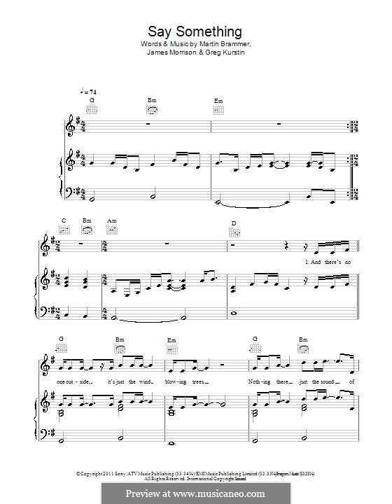 Say Something Now: Für Stimme und Klavier (oder Gitarre) by Greg Kurstin, James Morrison, Martin Brammer