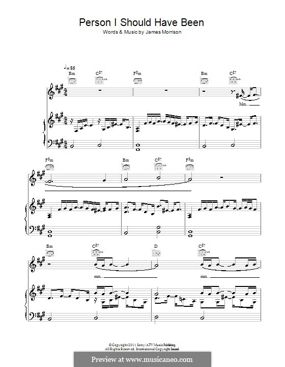 Person I Should Have Been: Für Stimme und Klavier (oder Gitarre) by James Morrison