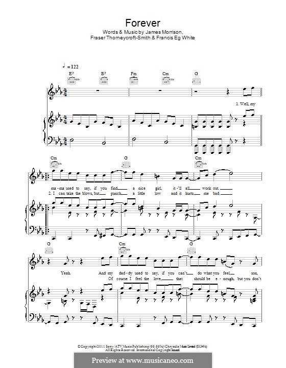 Forever: Für Stimme und Klavier (oder Gitarre) by Eg White, Fraser T. Smith, James Morrison