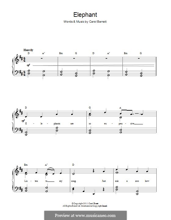 Elephant: Für Stimme und Klavier by Carol Barratt