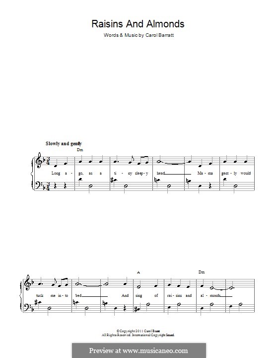 Raisins and Almonds: Für Stimme und Klavier by Carol Barratt