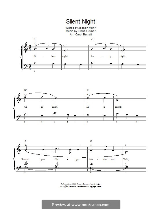 Vocal version: Für Stimme und Klavier by Franz Xaver Gruber