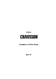 Sinfonie in B-Dur, Op.20: Vollpartitur by Ernest Chausson