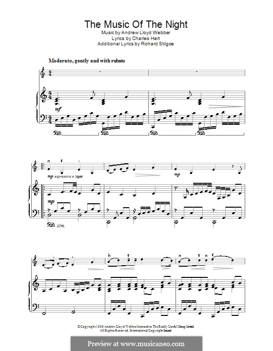 The Music of the Night (instrumental version): Für Violine und Klavier by Andrew Lloyd Webber