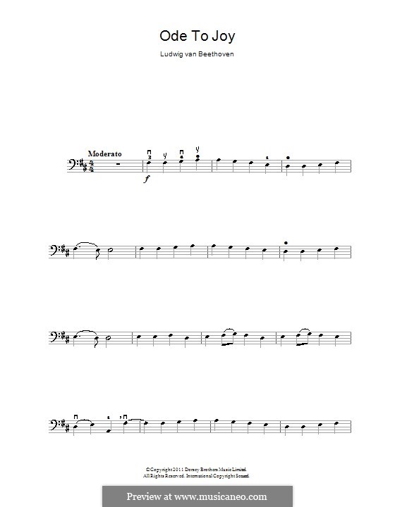 Ode an die Freude: Version für Cello by Ludwig van Beethoven