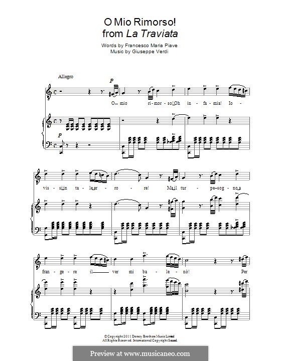 O mio rimorso!: Für Stimme und Klavier by Giuseppe Verdi