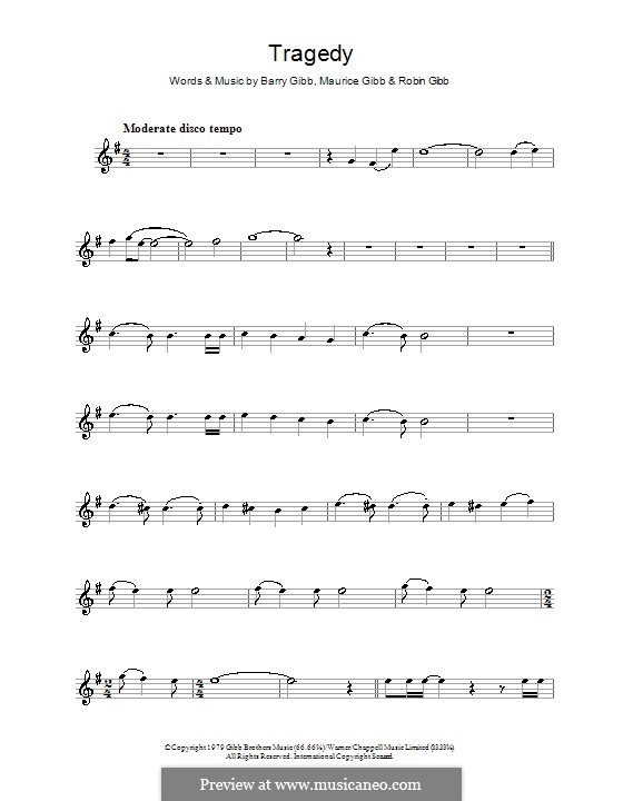 Tragedy (The Bee Gees): Für Altsaxophon by Barry Gibb, Maurice Gibb, Robin Gibb