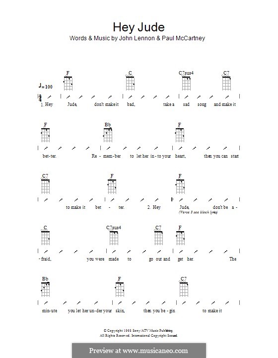 Instrumental version: Für Ukulele mit Schlagmuster by John Lennon, Paul McCartney