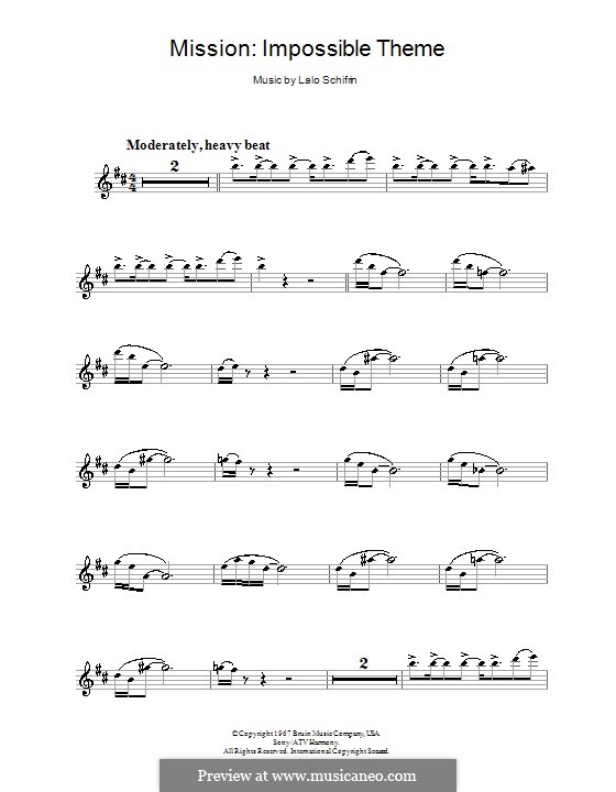 Mission: Impossible Theme (Mission Accomplished): Für Klarinette by Lalo Schifrin