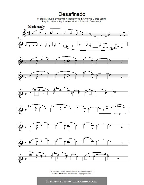 Desafinado (Slightly Out of Tune): Für Flöte by Antonio Carlos Jobim
