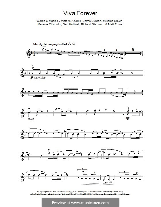 Viva Forever (The Spice Girls): Für Violine by Emma Bunton, Geri Halliwell, Matt Rowe, Melanie Brown, Melanie C, Richard Stannard, Victoria Adams