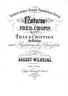 Nocturnen, Op.27: Nr.2, für Violine und Klavier by Frédéric Chopin