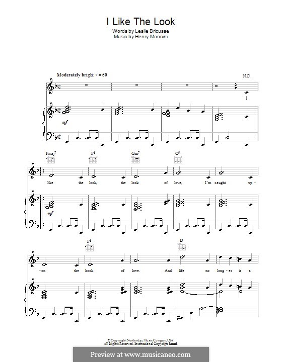 I Like the Look: Für Stimme und Klavier (oder Gitarre) by Henry Mancini