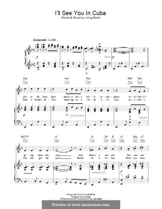 I'll See You in Cuba (Bing Crosby): Für Stimme und Klavier (oder Gitarre) by Irving Berlin