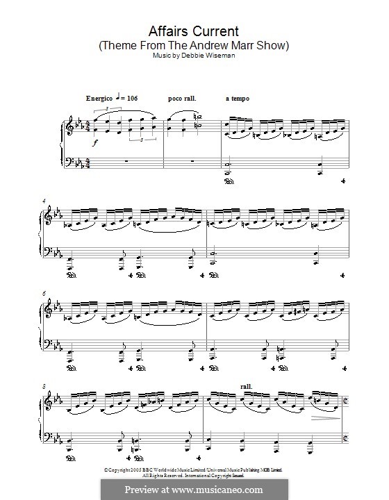 Affairs Current (Theme from The Andrew Marr Show): Für Klavier by Debbie Wiseman
