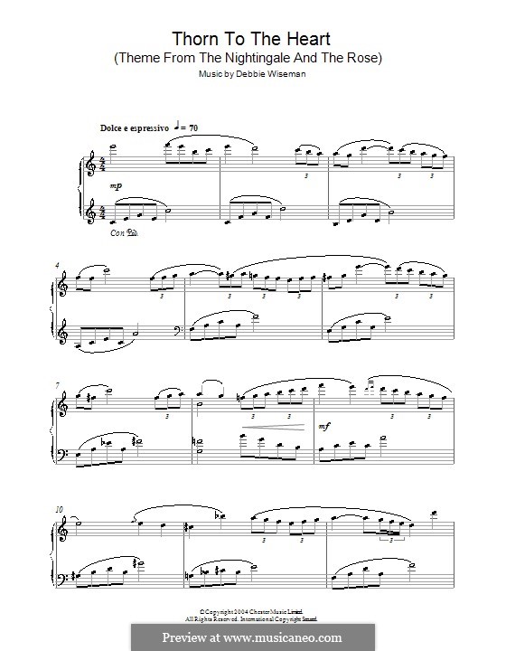 Thorn to the Heart (Theme from The Nightingale and The Rose): Für Klavier by Debbie Wiseman