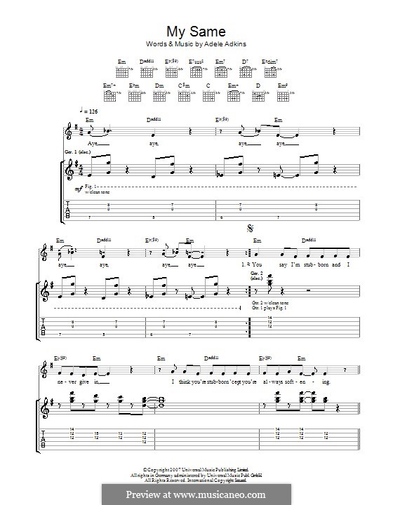 My Same: Für Gitarre by Adele