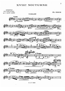 Nocturnen, Op.62: Nr.2, für Violine und Klavier – Solo Stimme by Frédéric Chopin