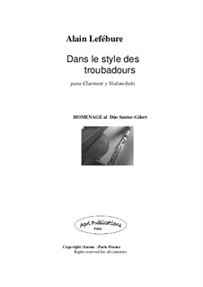 Dans le style des troubadours: Dans le style des troubadours by Alain Lefebure