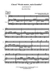 Jesus bleibet: For bass-solo and piano by Johann Sebastian Bach