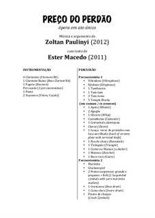 Price of forgiveness (Preço do Perdão), opera for 2 sopranos and chamber ensemble: Price of forgiveness (Preço do Perdão), opera for 2 sopranos and chamber ensemble by Zoltan Paulinyi