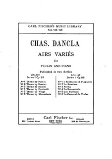 Sechs Arien mit Variationen, Op.89: Nr.1-6 Partitur für zwei Interpreten by Charles Dancla