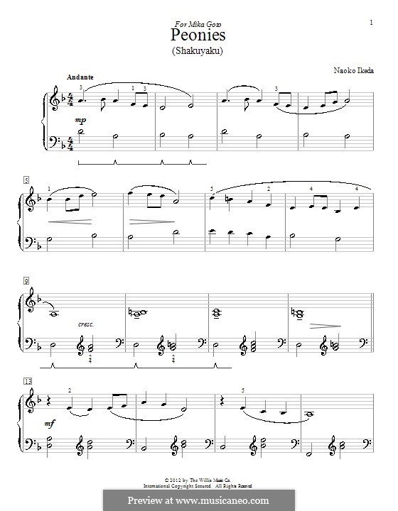 Peonies (Shakuyaku): Für Klavier by Naoko Ikeda