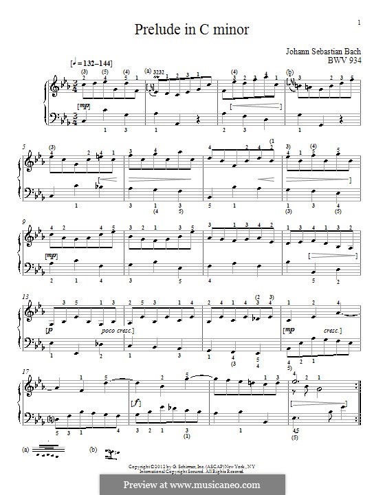 Prelude No.2 in C Minor, BWV 934: Für Klavier by Johann Sebastian Bach