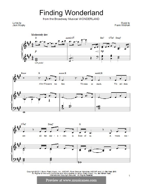 Finding Wonderland: Für Stimme und Klavier (oder Gitarre) by Frank Wildhorn
