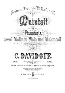 Klavierquintett in g-Moll, Op.40: Vollpartitur by Karl Dawidow