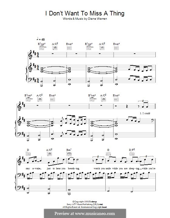 Beautiful things аккорды. Aerosmith: i don't wanna Miss a thing Ноты для пианино. Ноты i don't wanna Miss a thing.