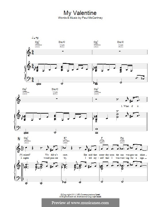 My Valentine: Für Stimme und Klavier (oder Gitarre) by Paul McCartney