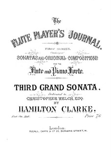 Grosse Sonate Nr.3 in B-Dur für Flöte und Klavier, Op.221: Flötenstimme by Hamilton Clarke