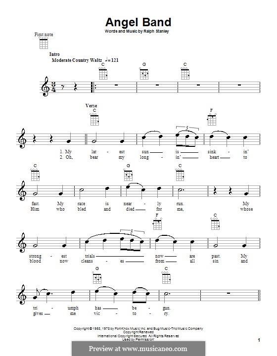 Angel Band (The Stanley Brothers): Für Ukulele by Ralph Stanley