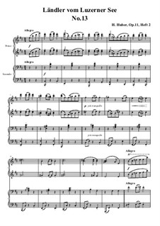 Fünfzehn Ländler vom Luzerner See, Op.11: Ländler Nr.13 by Hans Huber