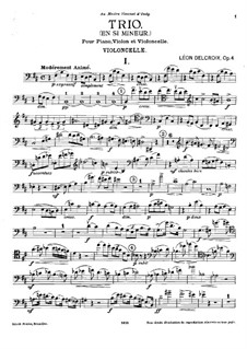 Klaviertrio in h-Moll, Op.4: Cellostimme by Léon Delcroix