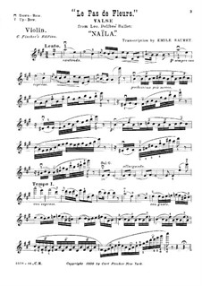 La source, ou Naïla (The Spring): Le pas de fleurs, for Violin and Piano – Violin Part by Léo Delibes